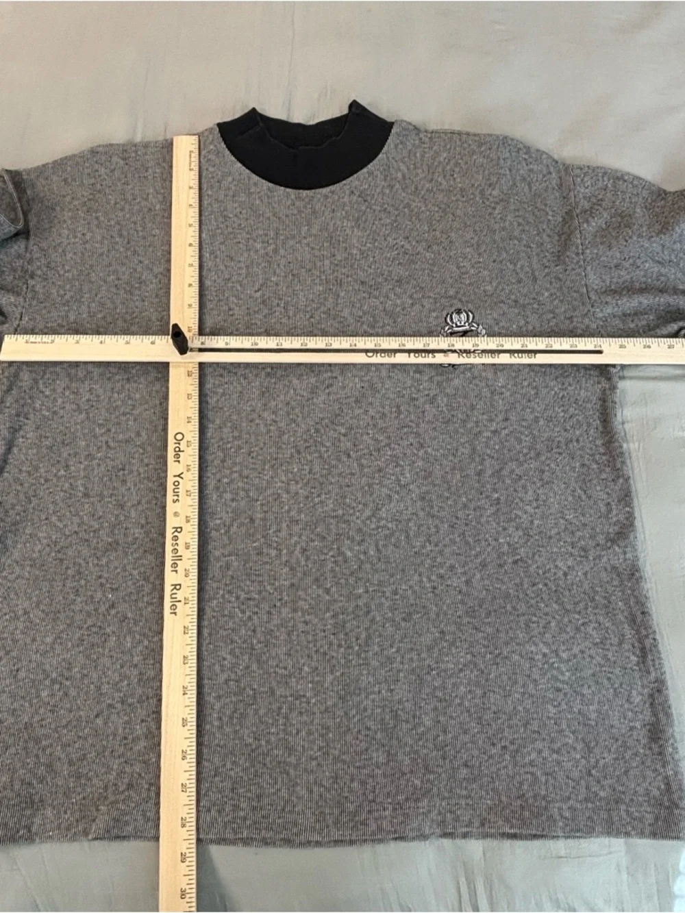 Vintage Z Cavaricci Mock Neck Shirt Men’s Xl Long Sleeve Black Gray - Picture 5 of 7